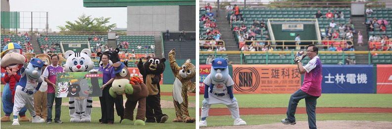 《寵物》寵物旅遊-「壽Ｑ動物主題日」也打棒球 吉祥物百米賽跑樂鬧澄清湖棒球場