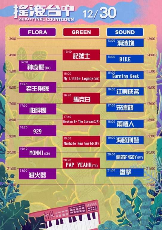 2019搖滾台中-台中跨年音樂祭 免費入場