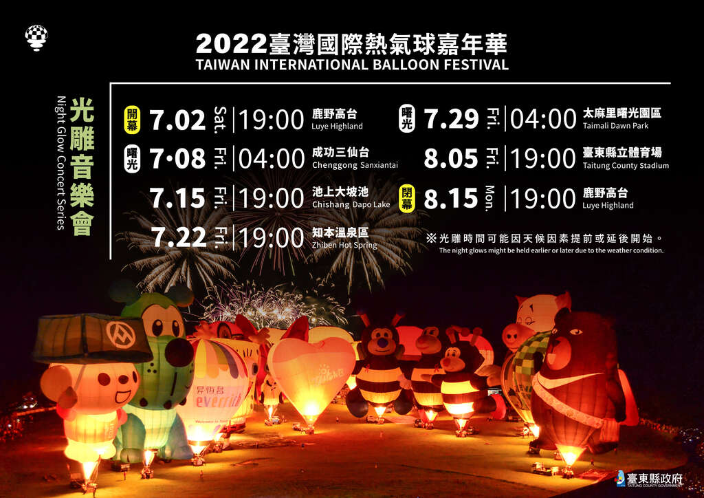 棒城市-2022臺灣國際熱氣球嘉年華7/2如期舉辦 七場光雕音樂會感動回歸